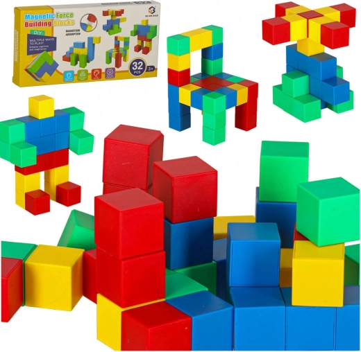 Magnetische bouwstenen voor constructie - 32 stuks