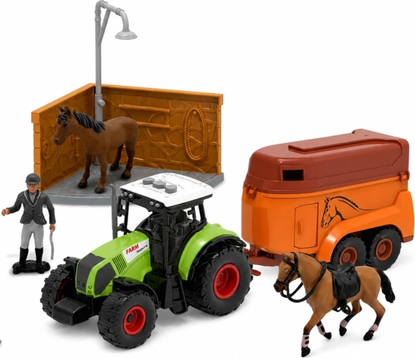 Tractor met LED en geluid + paardenaanhanger