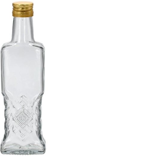 Glazen fles Ukrainka 200 ml met schroefdop