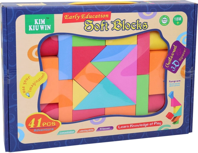 Kleurige zachte bouwblokjes voor de allerkleinsten - set 41 stuks