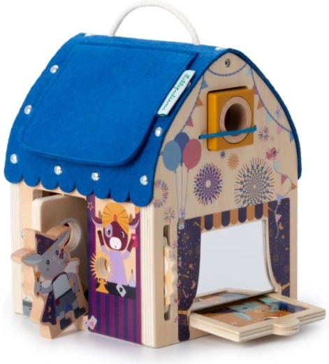 Lilliputiens houten huisje vol optische illusies