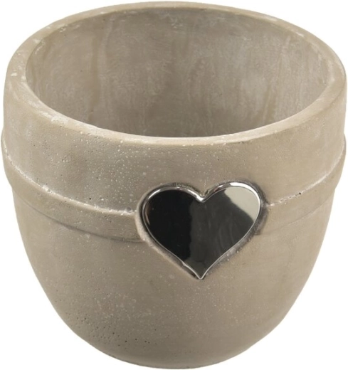 Betonnen bloempot in hartvorm, grijs 15 × 15 × 13 cm