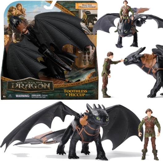 Outletfiguur Dragons: Tandloos met beweegbare vleugels, 33 cm – ruiterfiguur ontbreekt