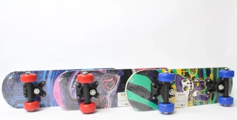 Houten skateboard 43 cm voor kinderen en beginners