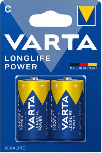 Alkaline batterijen C (LR14) Varta Longlife Power, 2 stuks
