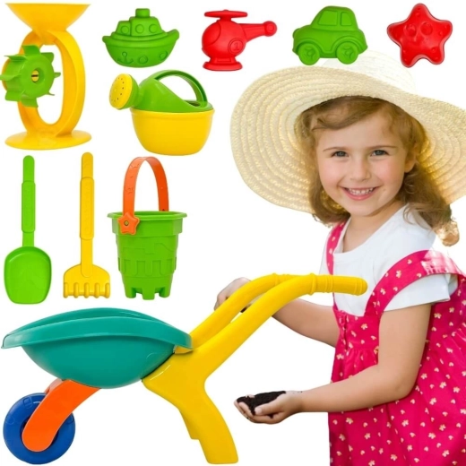 Woopie kinder tuin- en zandset met kruiwagen 10 stuks
