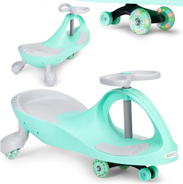 Wiggle-car loopwagen met LED-wielen groen ECOTOYS