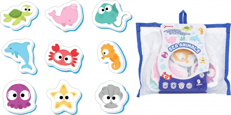 Speelgoed voor in bad van schuim met motieven van zeedieren