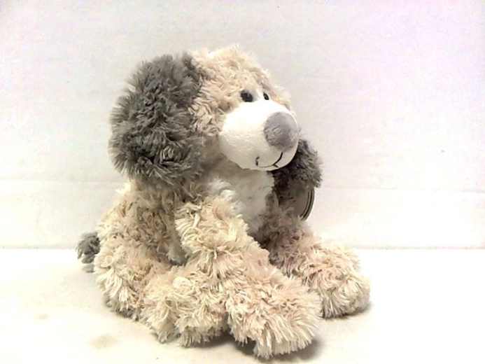 Pluchen hondje Addy met wit buikje 20 cm ecru