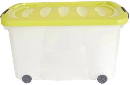 Opbergbox op wieltjes met deksel 60 × 40 × 32 cm, kunststof