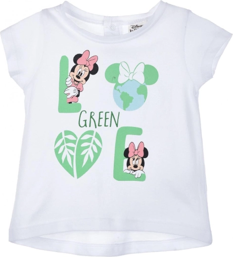 Wit T-shirt voor kinderen Minnie Mouse Green Love