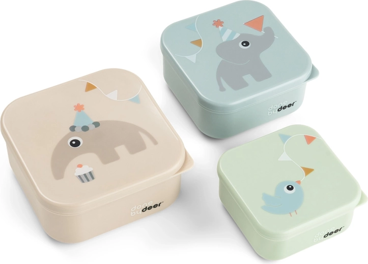 Done by Deer set snackboxen Celebration, kleurrijke mix, 3 stuks