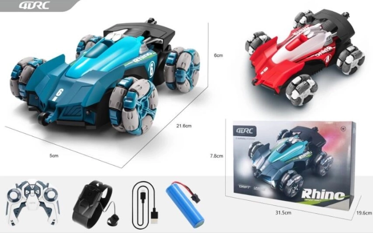 stuntauto rc 2.4g met usb-opladen