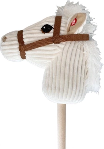 Pluchen hobbelpaard op stok met geluiden