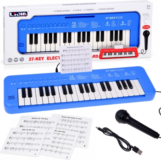 Elektronisch keyboard voor kinderen met 37 toetsen en microfoon