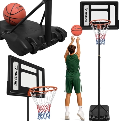 Draagbare basketbalring TRIZAND met verstelbare hoogte 259 cm