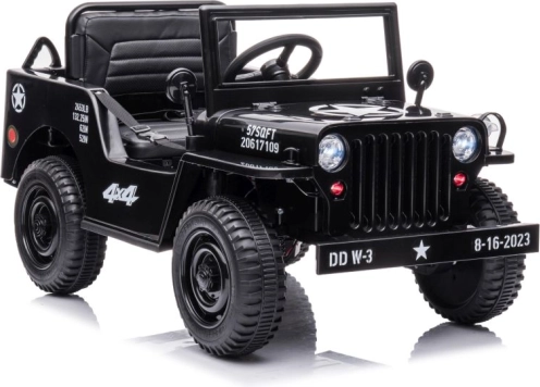 Zwart kinderautootje 4x4 op accu