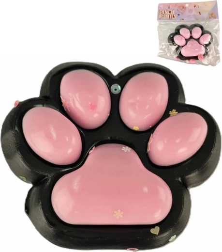 Grote antistress knijp-kattenpoot voor geluk roze - 1 stuk