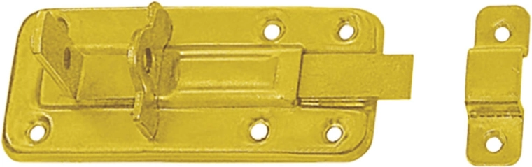 Schuifgrendel met slot voor luiken en deuren 120 × 45 × 1,0 mm, staal geel verzinkt