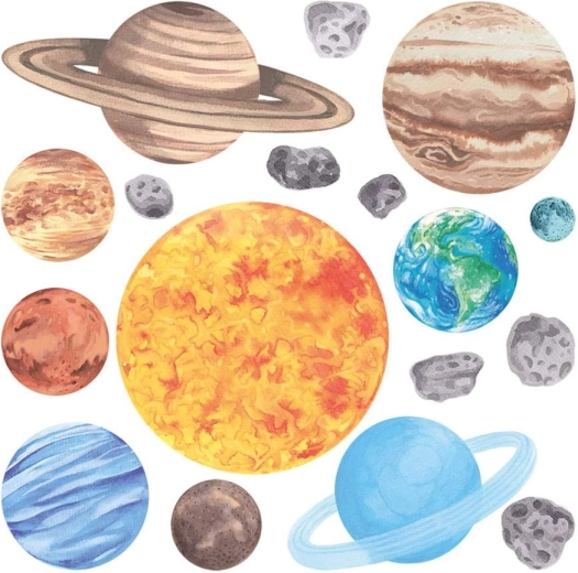 Educatieve decoratie met alle planeten