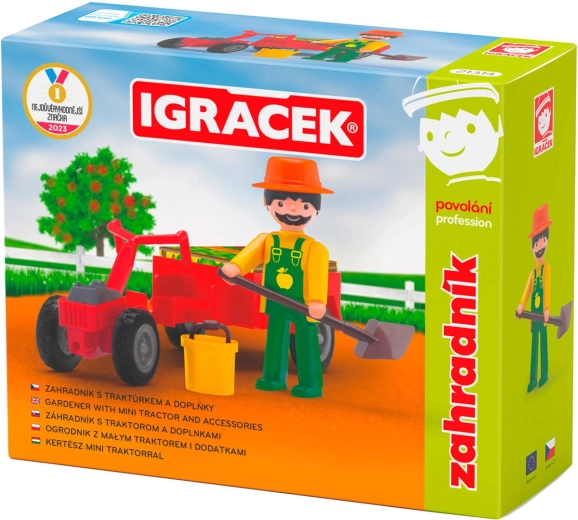 EFKO Igráček tuinier – set met figuur, tractor en accessoires