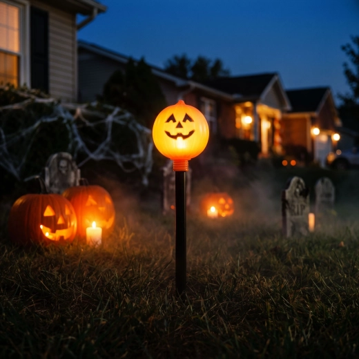 Halloween-priklamp in de vorm van een pompoen op batterijen