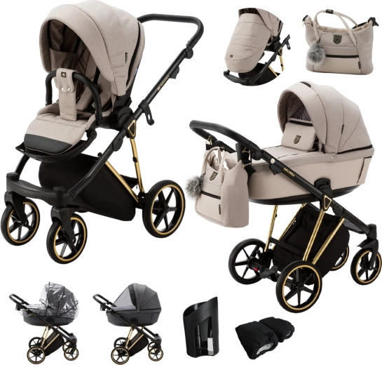 Adamex Belissa Special Edition combikinderwagen beige/goud