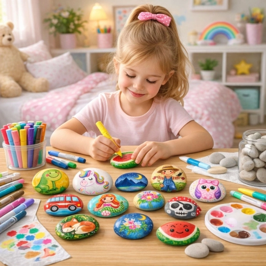Alles in één set: stenen, markers en glitters