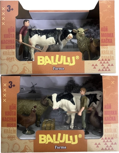 BALULU speelset koe en boerderijdieren met boer - 1 stuk