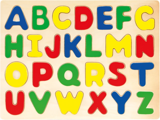 Bino houten inleg puzzel alfabet voor kinderen