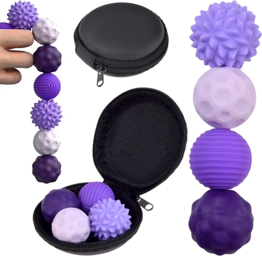 Magnetische antistres sensorische fidgetballen (4 stuks) met etui