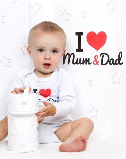 Originele print „I Love Mum and Dad“