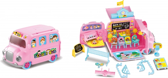 Schoolbus met pop voor kinderen vanaf 3 jaar