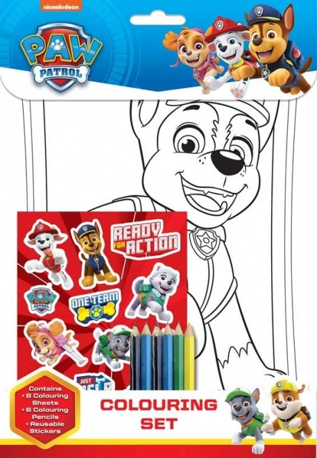 Kleurplaatset PAW PATROL van NICKELODEON
