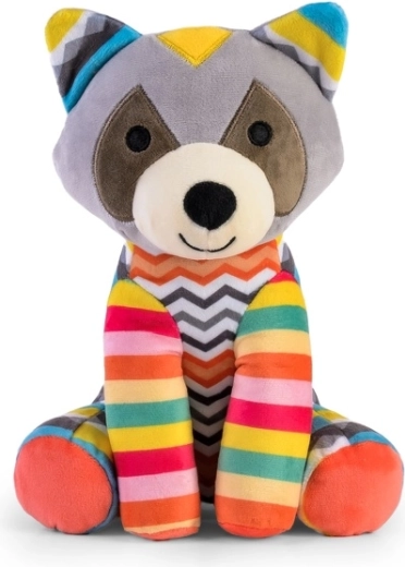 Pluchen wasbeer-mascotte kleurrijk Daffi 25 cm