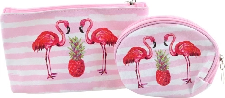 Cosmeticatas flamingo’s – set van 2 stuks