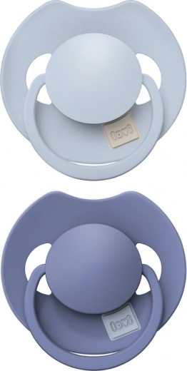LOVI dynamische siliconen fopspeen Prime 18m+ 2 stuks baby blue/blue