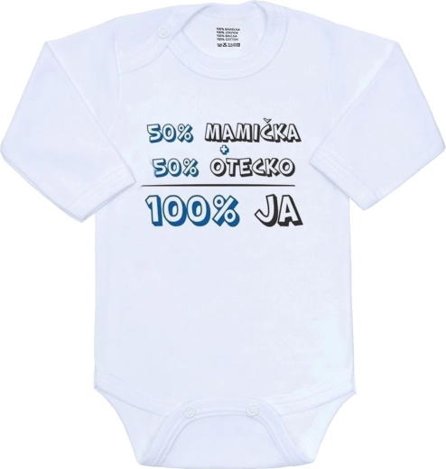 New Baby babyromper 50% mama + 50% papa - 100% ik blauw