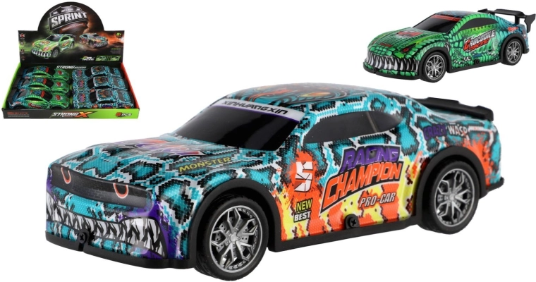 Raceauto met terugtrek-/vliegwielaandrijving met licht en geluid 19,5 cm