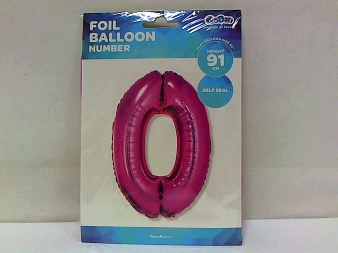 Folieballon cijfer 0 roze 85 cm