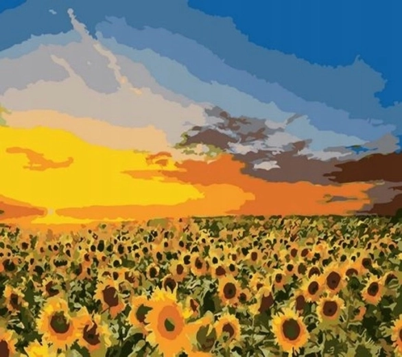 Norimpex schilderen op nummer Zonnebloemen in het veld 40 × 50 cm