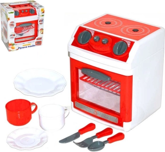 Kinderoven met servies op batterijen