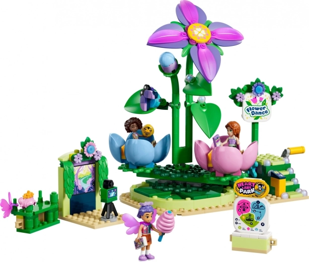 Draaibare draaimolen met bloem en kopjes