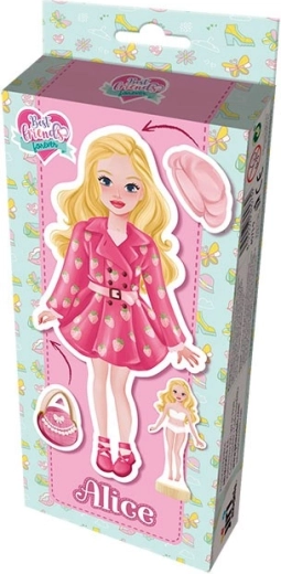 magnetische aankleedpoppen Alice met houten voet