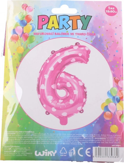 Opblaasbare ballon nummer 1 met hartjes – Roze