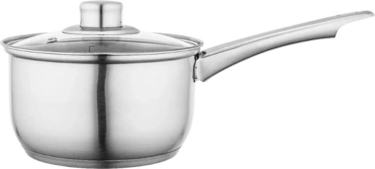 Fabio roestvrijstalen steelpan met glazen deksel 1,9 l 16 cm