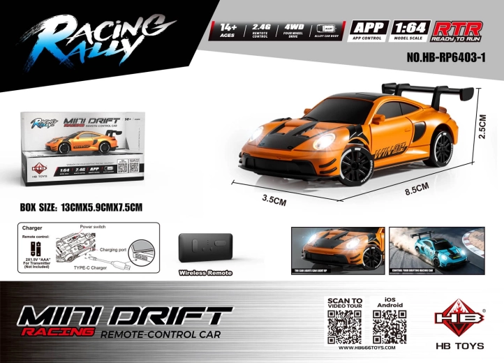 RC-driftauto SmokeRacer oranje