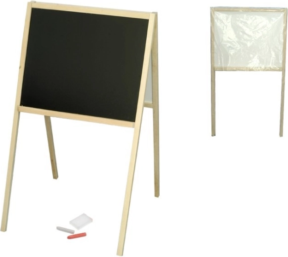 Dubbelzijdig houten kinderbord A-vorm 82 × 47,5 × 50 cm