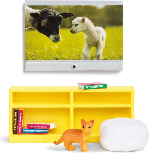 Lundby meubelset voor tv-hoek in een poppenhuis