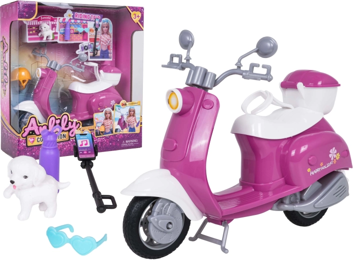 Scooter voor poppen met accessoires